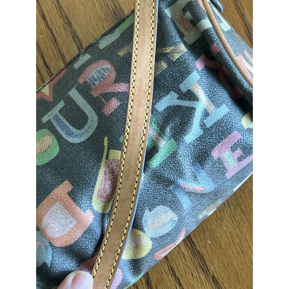 Dooney And Bourke Mini Barrel Bag Scribble Multicolor Monogram Y2K Vintage - Picture 10 of 14